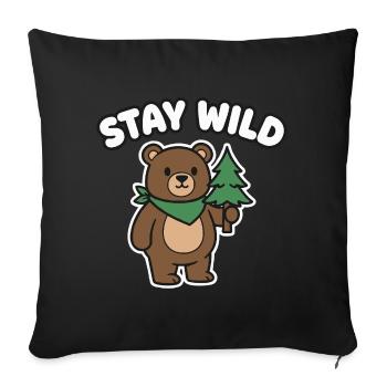 Stay Wild Bear Forest Friend - Sofa pillowcase 17,3'' x 17,3'' (45 x 45 cm) - black - Front