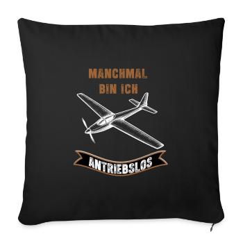 Sometimes I'm a listless airplane - Sofa pillowcase 17,3'' x 17,3'' (45 x 45 cm) - black - Front