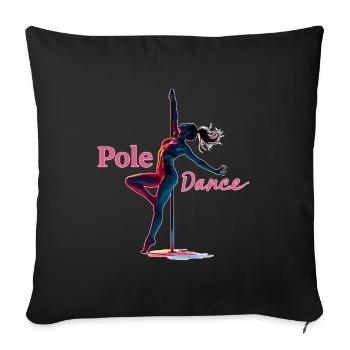 Danseuse au poteau Don acrobatique élégant - Housse de coussin décorative 45 x 45 cm - noir - Devant