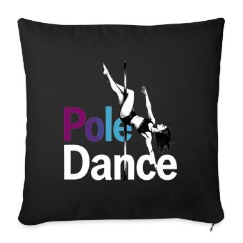 Danse au poteau Danse Danseur Acrobatique Graphique - Housse de coussin décorative 45 x 45 cm - noir - Devant