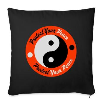 Protect Your Peace Mental Health Mindfulness - Sofa pillowcase 17,3'' x 17,3'' (45 x 45 cm) - black - Front