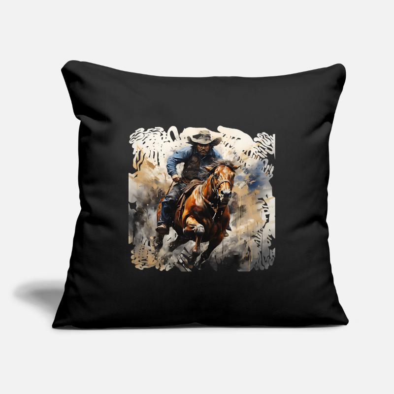 Wildwest Reiter Dynamik-Malstil Sofakissenbezug 45 x 45 cm