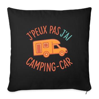 Jpeux pas jai camping-car - Housse de coussin décorative 45 x 45 cm - noir - Devant