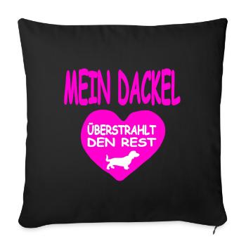 Dackel - Sofakissenbezug 45 x 45 cm - Schwarz - Vorne