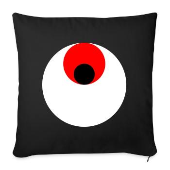 3 circles, white, red and black - Sofa pillowcase 17,3'' x 17,3'' (45 x 45 cm) - black - Front