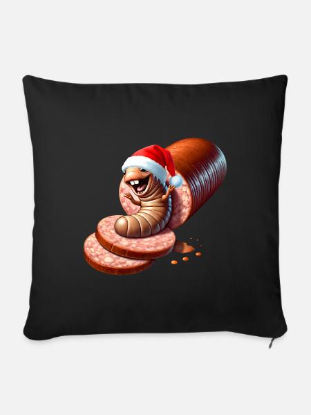 Salami Made Santa Karikatur - Sofakissenbezug 45 x 45 cm - Schwarz