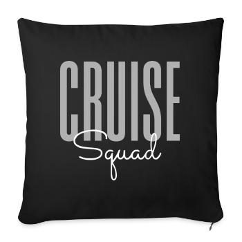 Escouade de croisière – Équipage de voyage de croisière de vacances - Housse de coussin décorative 45 x 45 cm - noir - Devant