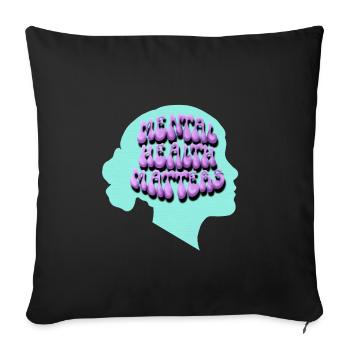Mental Health Matters Pop Art - Sofa pillowcase 17,3'' x 17,3'' (45 x 45 cm) - black - Front