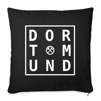 Dortmund City Design – Cadeau & souvenir - Housse de coussin décorative 45 x 45 cm - noir - Devant