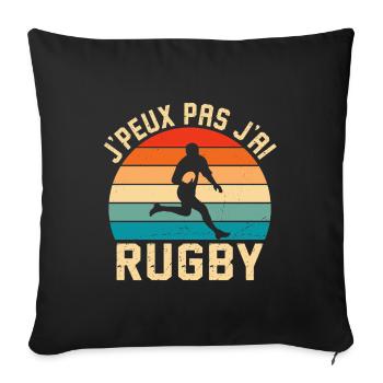 I can't I have rugby gift rugby - Sofa pillowcase 17,3'' x 17,3'' (45 x 45 cm) - black - Front