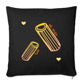 Pasta Relationship Love - Sofa pillowcase 17,3'' x 17,3'' (45 x 45 cm) - black - Front