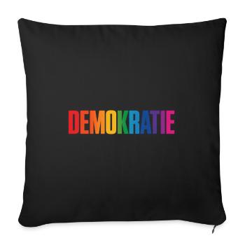Demokratie - Cool Pride Logo - Sofakissenbezug 45 x 45 cm - Schwarz - Vorne