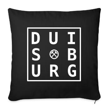 Motif Ruhrpott de Duisbourg Blanc cadeau et souvenir - Housse de coussin décorative 45 x 45 cm - noir - Devant
