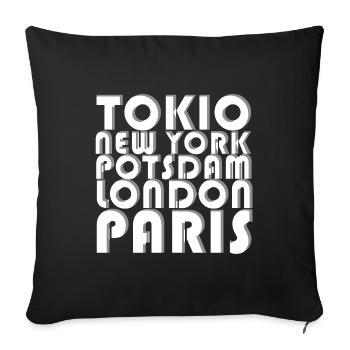 METROPOLIS POTSDAM - Sofa pillowcase 17,3'' x 17,3'' (45 x 45 cm) - black - Front