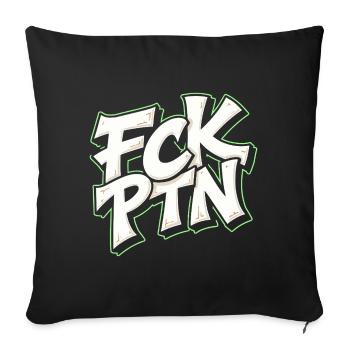 FCK PTN Anti Putin Statement - Sofa pillowcase 17,3'' x 17,3'' (45 x 45 cm) - black - Front