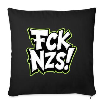 FCK NZS Statement against Racism - Sofa pillowcase 17,3'' x 17,3'' (45 x 45 cm) - black - Front