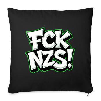FCK NZS Statement against Racism - Sofa pillowcase 17,3'' x 17,3'' (45 x 45 cm) - black - Front