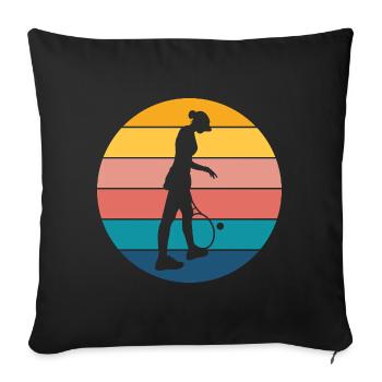 Tennis - Sofakissenbezug 45 x 45 cm - Schwarz - Vorne