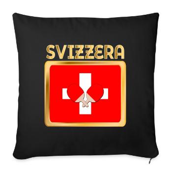 Swiss Flag Table Tennis - Sofa pillowcase 17,3'' x 17,3'' (45 x 45 cm) - black - Front