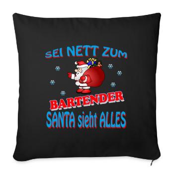 SANTA BARTENDER - Sofa pillowcase 17,3'' x 17,3'' (45 x 45 cm) - black - Front