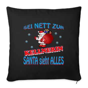 SERVEUSE DU PÈRE NOËL - Housse de coussin décorative 45 x 45 cm - noir - Devant