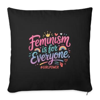 Le féminisme est pour tout le monde - T-shirt Féminisme - Housse de coussin décorative 45 x 45 cm - noir - Devant