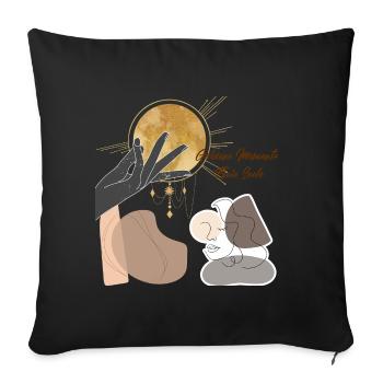 Golden Moment Hand to the Circle of the Sun - Sofa pillowcase 17,3'' x 17,3'' (45 x 45 cm) - black - Front