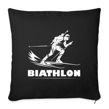 Biathlon Athlet Sportart Sport Wintersport - Sofakissenbezug 45 x 45 cm - Schwarz - Vorne