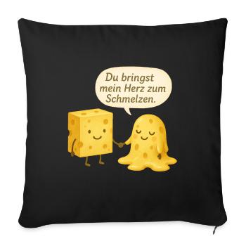 Valentine's Day Couple Cheese Love Saying Funny Love - Sofa pillowcase 17,3'' x 17,3'' (45 x 45 cm) - black - Front