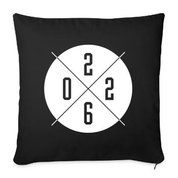 2026 year - Sofa pillowcase 17,3'' x 17,3'' (45 x 45 cm) - black - Front