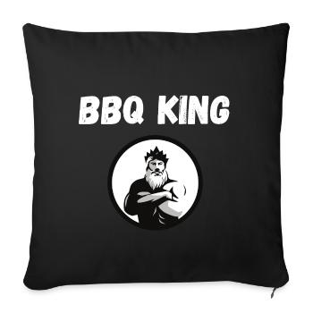 Roi du BBQ - Housse de coussin décorative 45 x 45 cm - noir - Devant