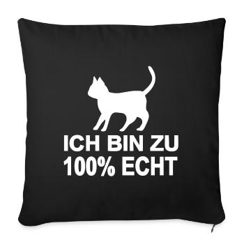 Chat - Housse de coussin décorative 45 x 45 cm - noir - Devant