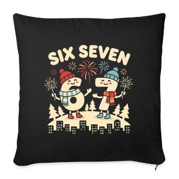 67 Six Seven Basketball Meme Gen Alpha Funny - Sofa pillowcase 17,3'' x 17,3'' (45 x 45 cm) - black - Front