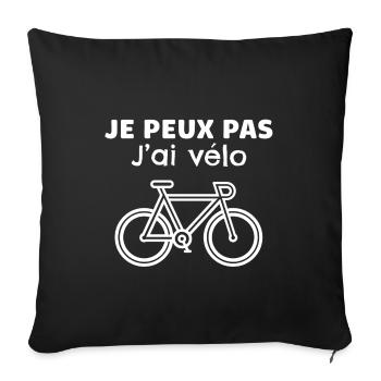 I can't I bike, cycling humor, funny - Sofa pillowcase 17,3'' x 17,3'' (45 x 45 cm) - black - Front