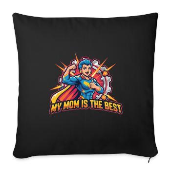 Maman superhéroïne : Ma mère est la meilleure - Housse de coussin décorative 45 x 45 cm - noir - Devant