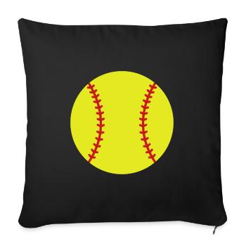 Softball - Sofa pillowcase 17,3'' x 17,3'' (45 x 45 cm) - black - Front