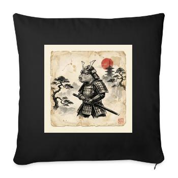 Capybara Samurai Japanischer Krieger - Sofakissenbezug 45 x 45 cm - Schwarz - Vorne
