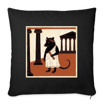 Roman Rat in Toga In Antiquity - Sofa pillowcase 17,3'' x 17,3'' (45 x 45 cm) - black - Front