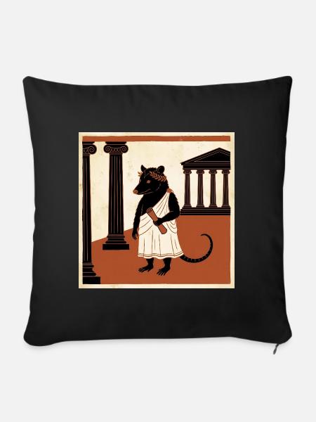 Römische Ratte Im Toga In Der Antike - Sofakissenbezug 45 x 45 cm - Schwarz
