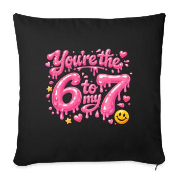 Tu es le 6 contre mon 7 - Housse de coussin décorative 45 x 45 cm - noir - Devant