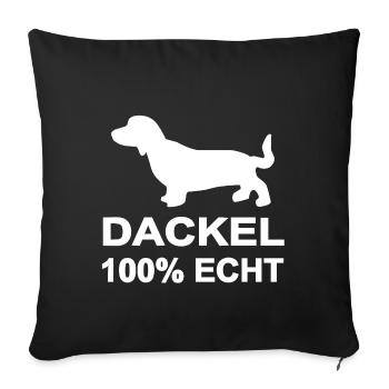 Dackel - Sofakissenbezug 45 x 45 cm - Schwarz - Vorne