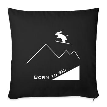 Born to ski - Sofa pillowcase 17,3'' x 17,3'' (45 x 45 cm) - black - Front