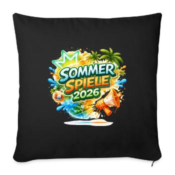 Sommer Spiele 2026 Tropen-Logo - Sofa pillowcase 17,3'' x 17,3'' (45 x 45 cm) - black - Front