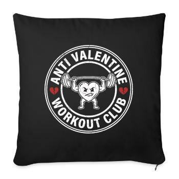Club d’entraînement anti-Saint-Valentin Drôle Anti Valentine - Housse de coussin décorative 45 x 45 cm - noir - Devant