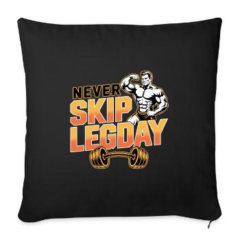 Never skip Leg Day - Deutsche Fitness Memes - Sofa pillowcase 17,3'' x 17,3'' (45 x 45 cm) - black - Front