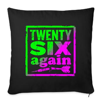Maillot ou coupe de fléchettes 26 points manqué - Housse de coussin décorative 45 x 45 cm - noir - Devant