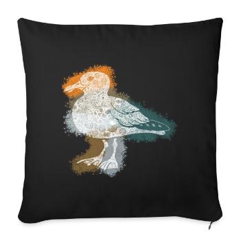 Zentangle Gull - Sofa pillowcase 17,3'' x 17,3'' (45 x 45 cm) - black - Front