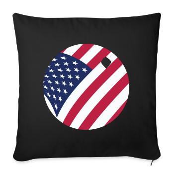 USA Flag Ping Pong Ball Patriotic Table Tennis - Sofa pillowcase 17,3'' x 17,3'' (45 x 45 cm) - black - Front
