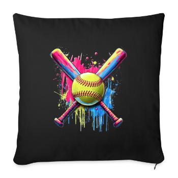 Softball - Sofa pillowcase 17,3'' x 17,3'' (45 x 45 cm) - black - Front