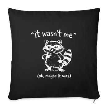 It Wasn't Me Maybe It Was Raccoon Doodle - Sofa pillowcase 17,3'' x 17,3'' (45 x 45 cm) - black - Front